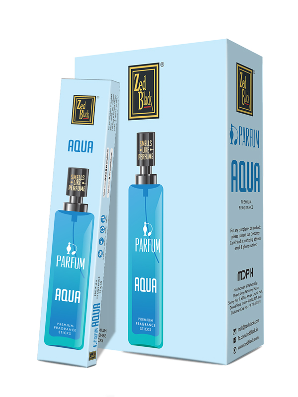 Благовония Аква (Aqua), Zed Black Parfum Series, плоская пачка (12 палочек в пачке) 12 шт