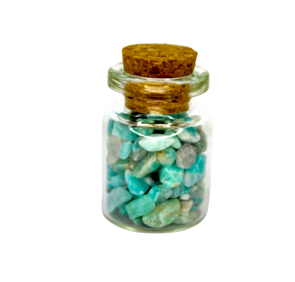 Бутылка с натуральными камнями "Амазонит" в баночке 3х2см