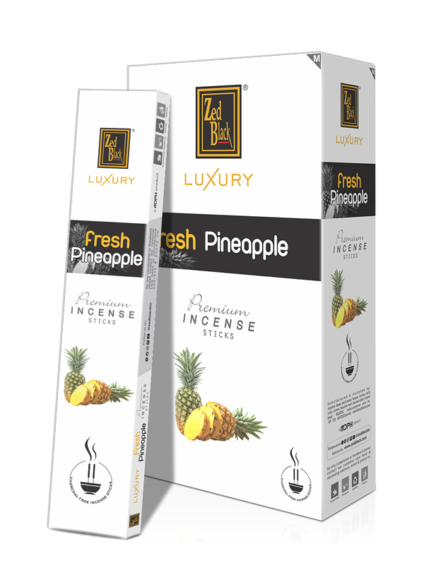 Благовония Свежий Ананас (Fresh Pineapple), Zed Black Luxury Series, плоская пачка 16гр, 12 шт