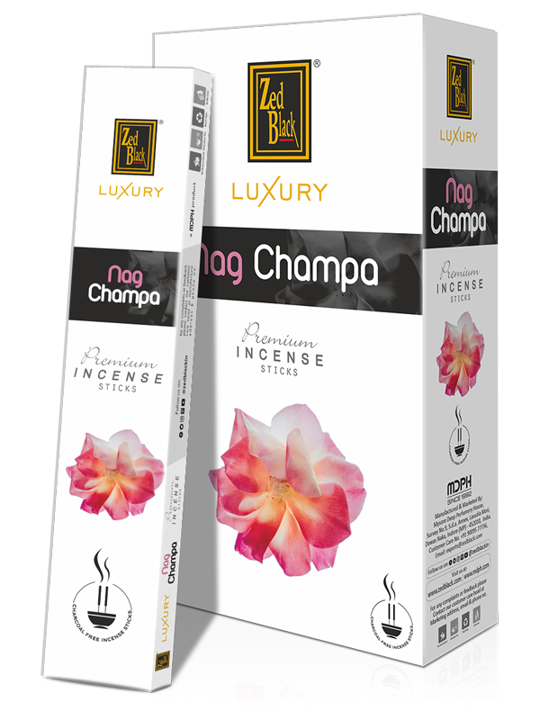 Благовония Наг Чампа (Nag Champa), Zed Black Luxury Series, плоская пачка 16гр, 12 шт