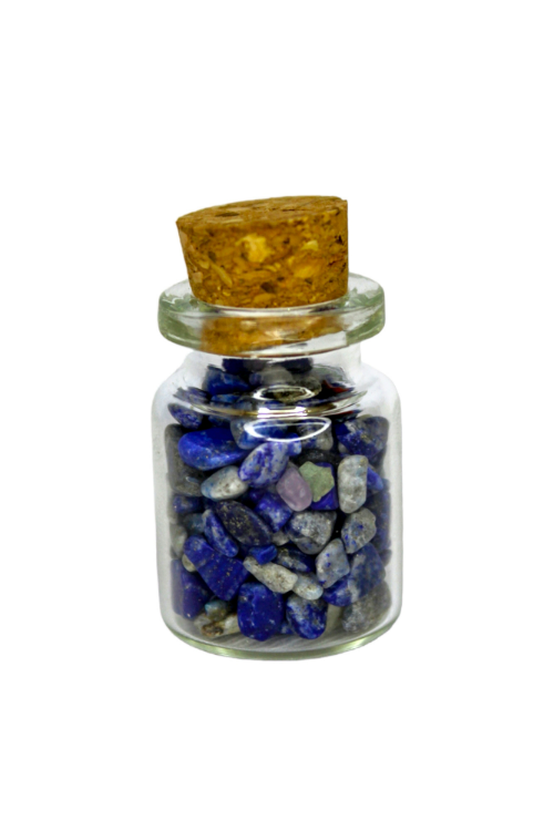 Бутылка с натуральными камнями "Лазурит" в баночке 3х2см