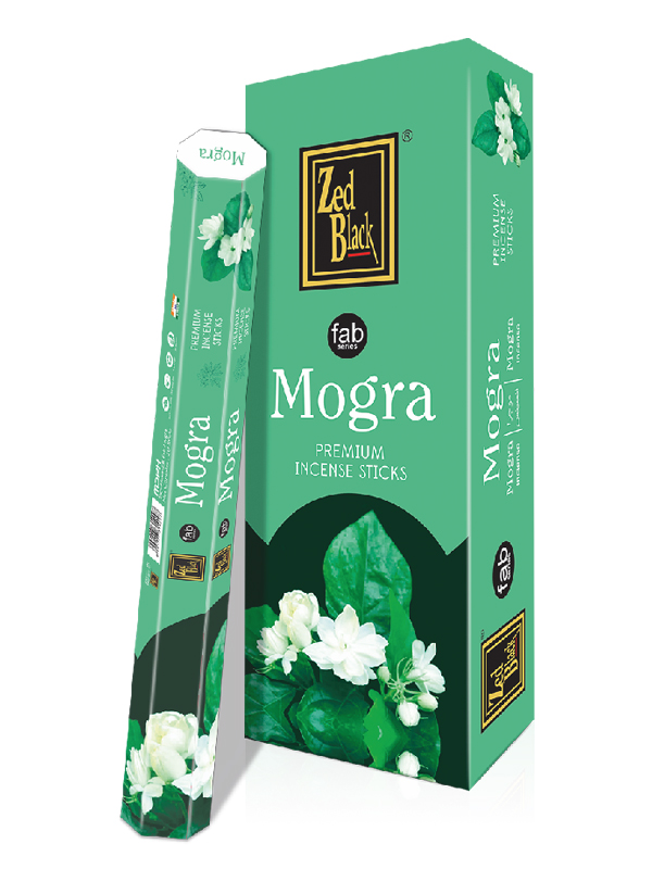Благовония Могра (Mogra), Zed Black Fab Series, 6 шт (20 палочек в пачке)