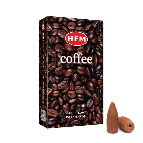 Благовония Кофе (Coffee), HEM стелющийся дым, 10 конусов