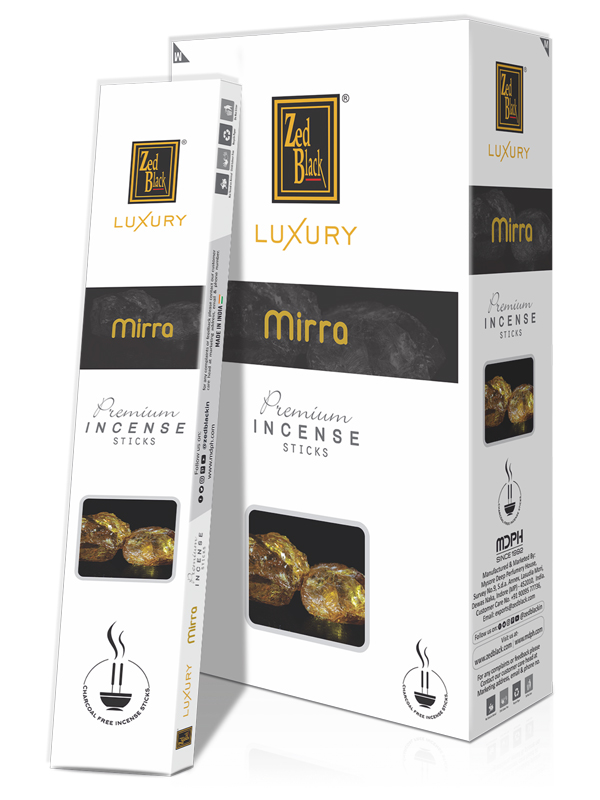Благовония Мирра (Mirra), Zed Black Luxury Series, плоская пачка 16гр, 12 шт