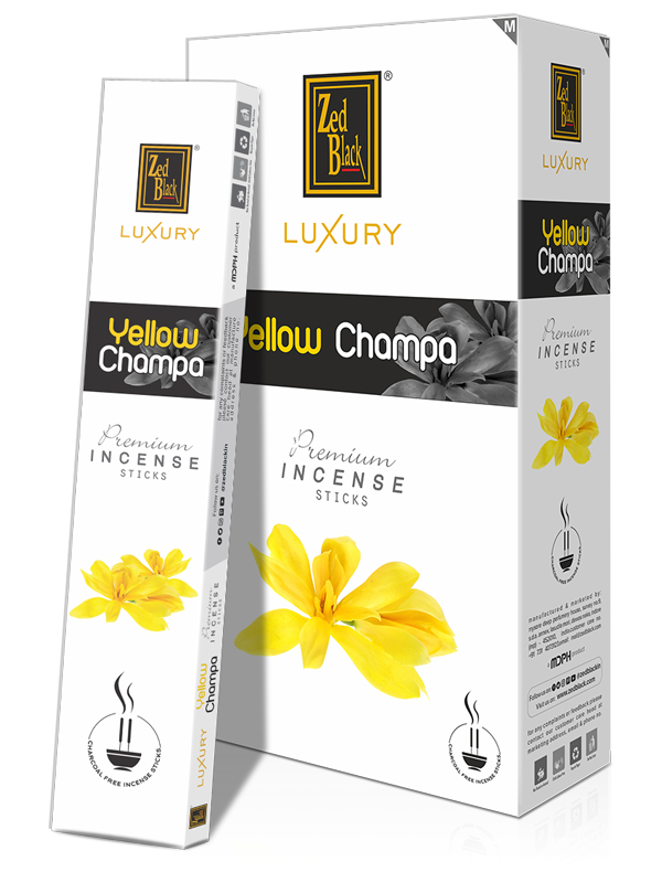 Благовония Жёлтая Чампа (Yellow Champa), Zed Black Luxury Series, плоская пачка 16гр, 12 шт