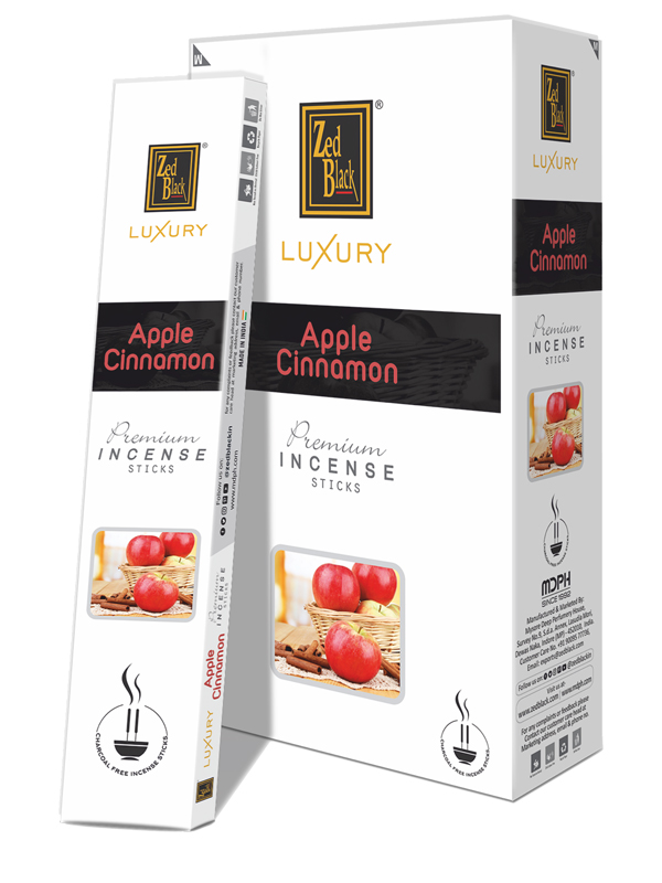 Благовония Яблоко Корица (Apple Cinnamon), Zed Black Luxury Series, плоская пачка 16гр, 12 шт