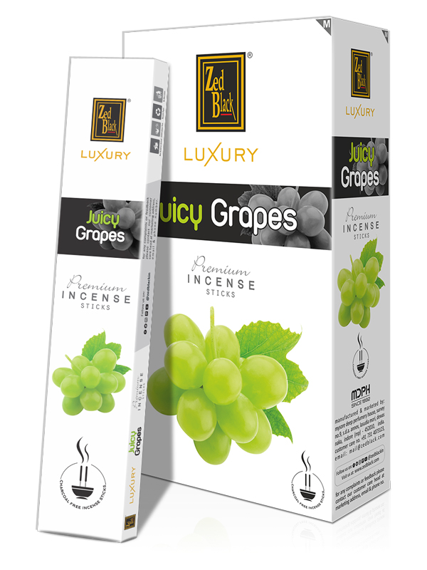 Благовония Сочный Виноград (Juicy Grapes), Zed Black Luxury Series, плоская пачка 16гр, 12 шт