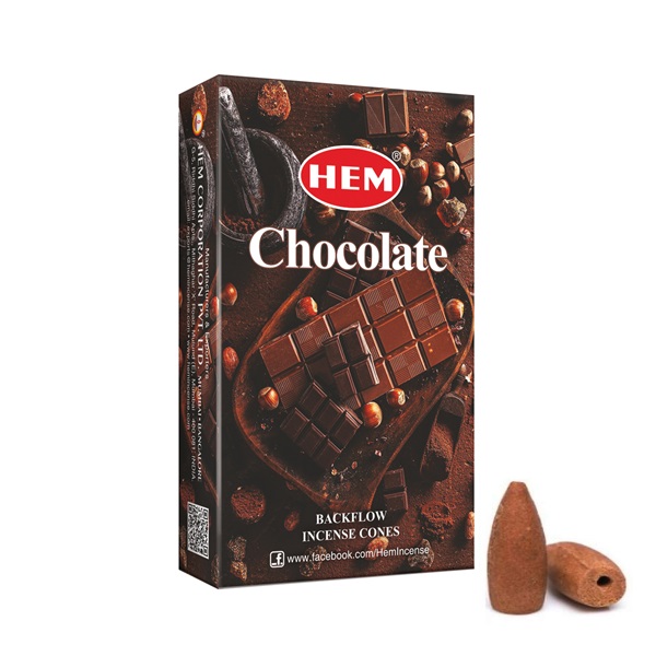 Благовония Шоколад (Chocolate), HEM стелющийся дым, 10 конусов