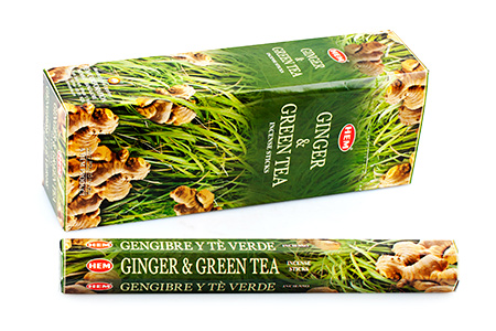 Благовония Имбирь и Зелёный Чай (Ginger & Green Tea), HEM, 6 шт