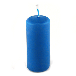 Свеча пеньковая, 4х9 см, синяя