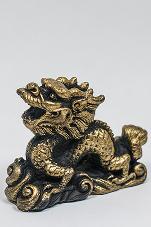 Фигурка Фэн-Шуй "Китайский дракон",  гипсобетон, 5х2,5х7см, в упак 3 шт