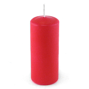 Свеча пеньковая, 7х17 см, красная
