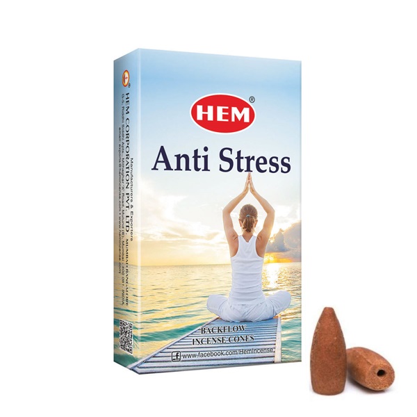 Благовония Анти-стресс (Anti Stress), HEM стелющийся дым, 10 конусов