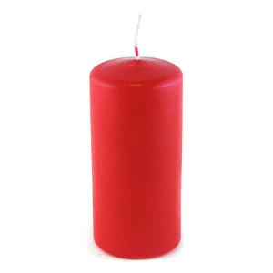 Свеча пеньковая, 6х12 см, красная