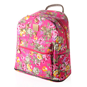 Рюкзак "Цветы", ткань, цвет - фуксия, 28х15х28 см