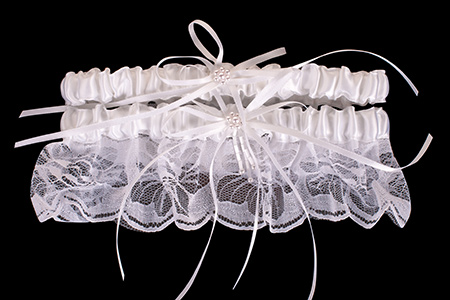 Набор подвязок для невесты, белый, 17х8см, №3