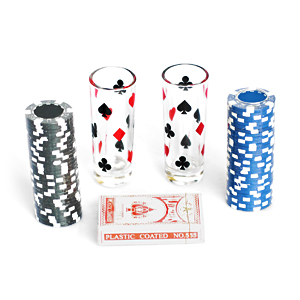 Игра "Пьяный покер", 2 рюмки, 60 фишек, колода карт, 30х15 см