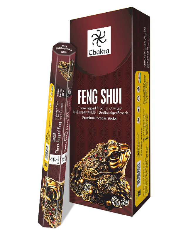 Благовония Жаба на деньгах (Three Legged Frog)  Chakra Feng Shui Series, 6 шт (20 палочек в пачке)