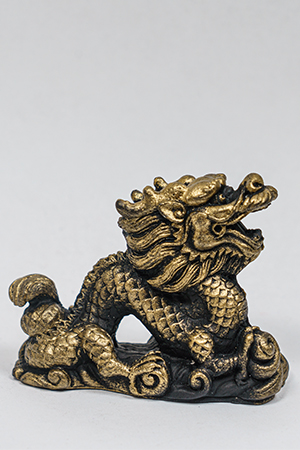 Фигурка Фэн-Шуй "Китайский дракон",  гипсобетон, 5х2,5х7см, в упак 3 шт