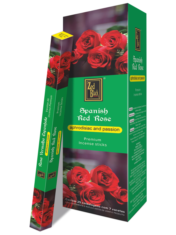 Благовония Испанская Роза (Spanish Red Rose), Zed Black, 25 шт (8 палочек в пачке)
