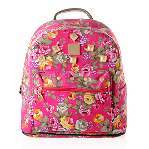 Рюкзак "Цветы", ткань, цвет - фуксия, 28х15х28 см